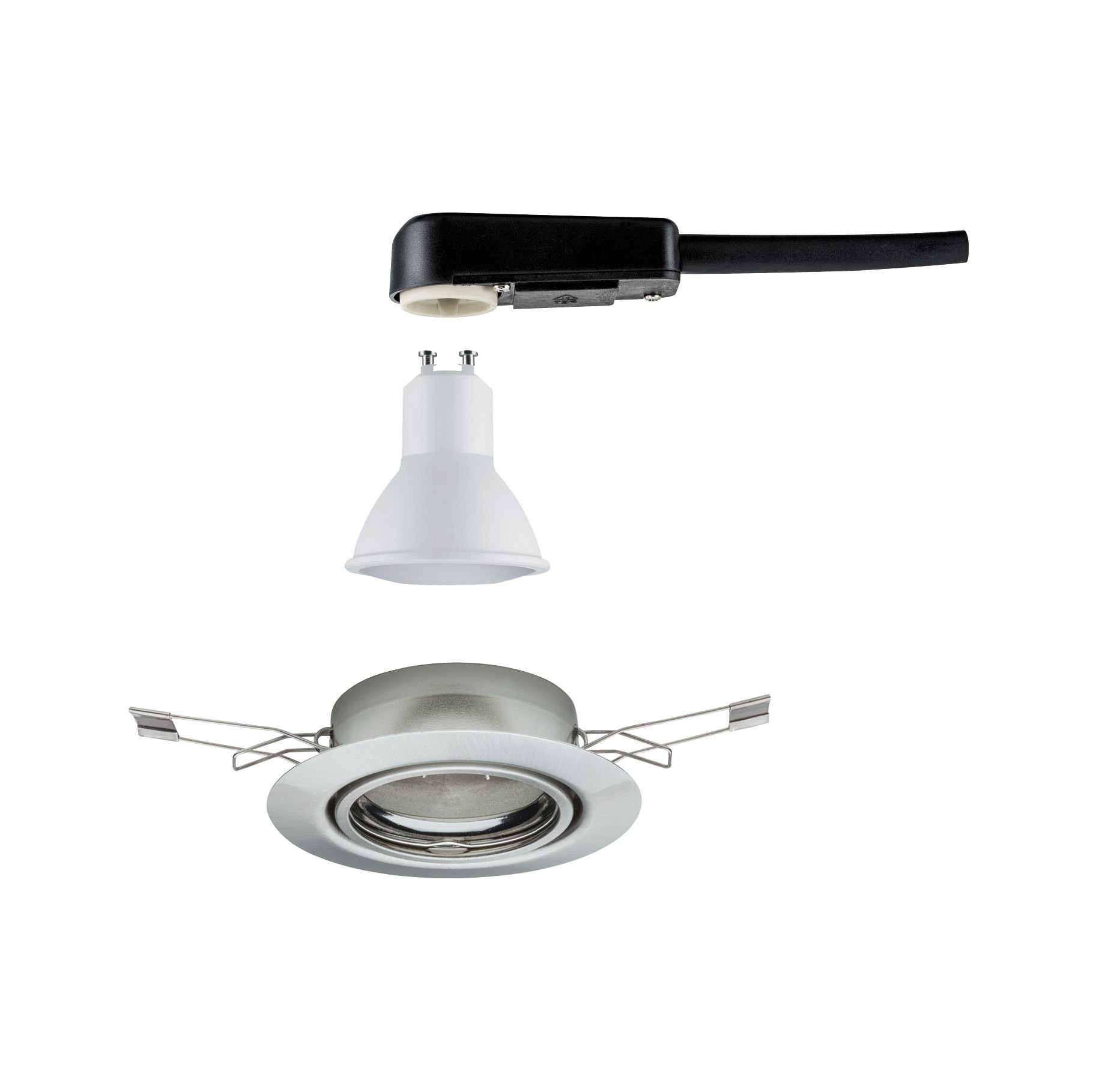 P 93412 Vestavné svítidlo LED Base kruhové 1x5W GU10 kov kartáčovaný výklopné - PAULMANN (obrázek 3)