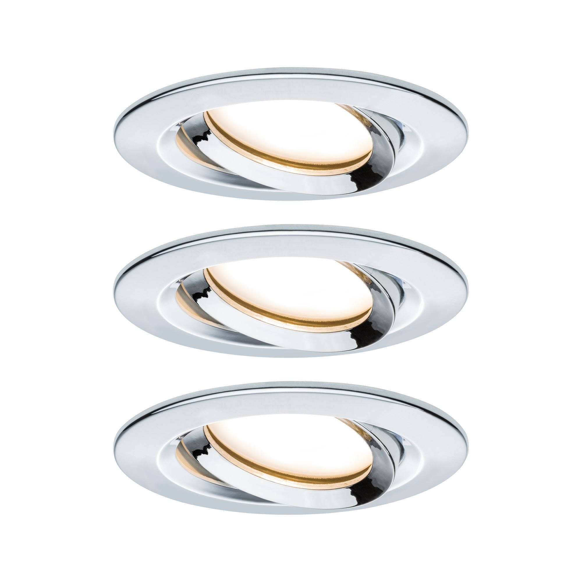 P 93684 Vestavné svítidlo LED Nova Plus kruhové 3x6,8W chrom výklopné stmívatelné - PAULMANN