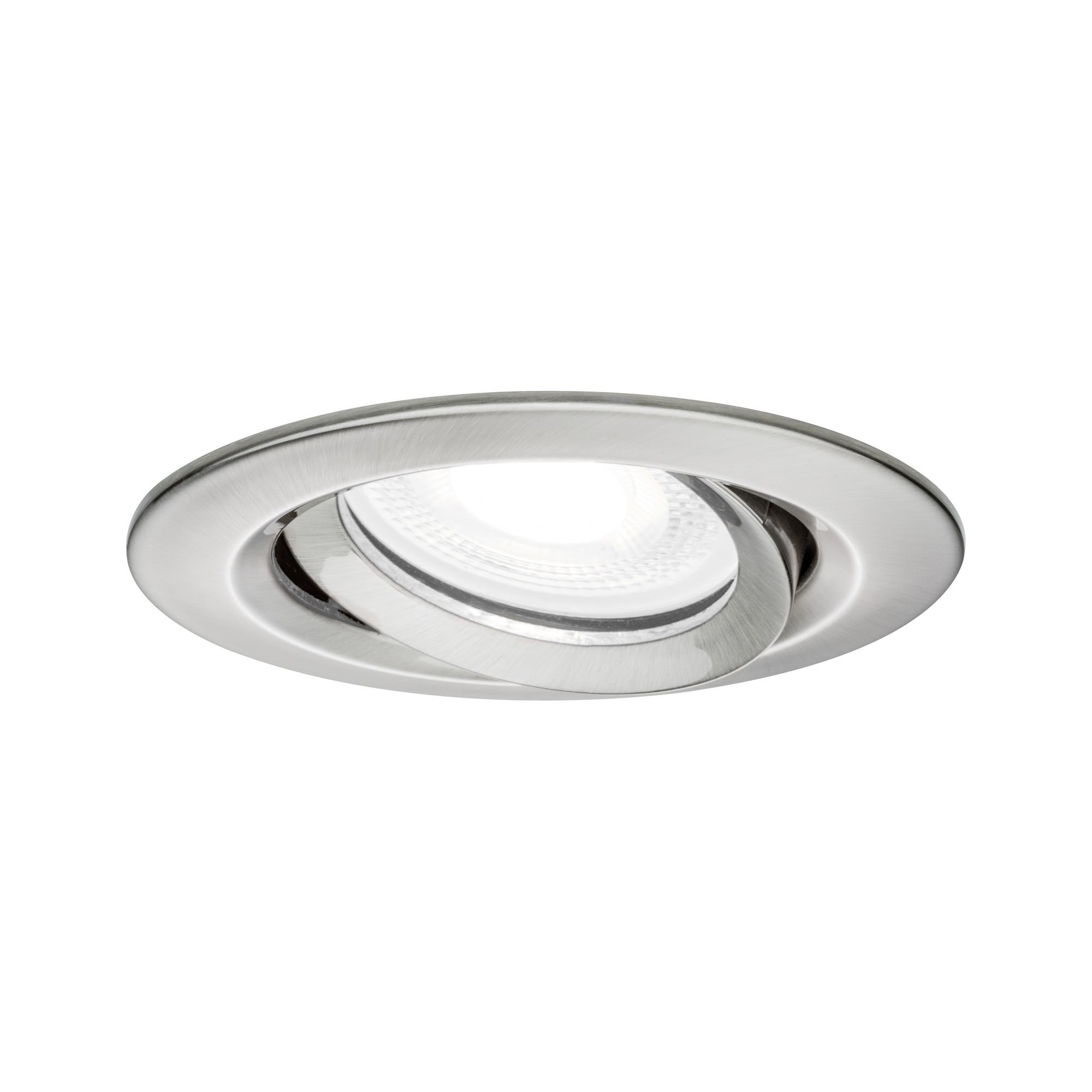 P 93671 Vestavné svítidlo LED Nova Plus kruhové 1x6W GU10 kov kartáčovaný výklopné stmívatelné - PAULMANN
