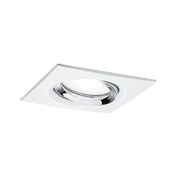 Obrázek pro produkt Vestavné svítidlo LED Nova Plus hranaté 1x6W GU10 bílá mat chrom výklopné stmívatelné - PAULMANN