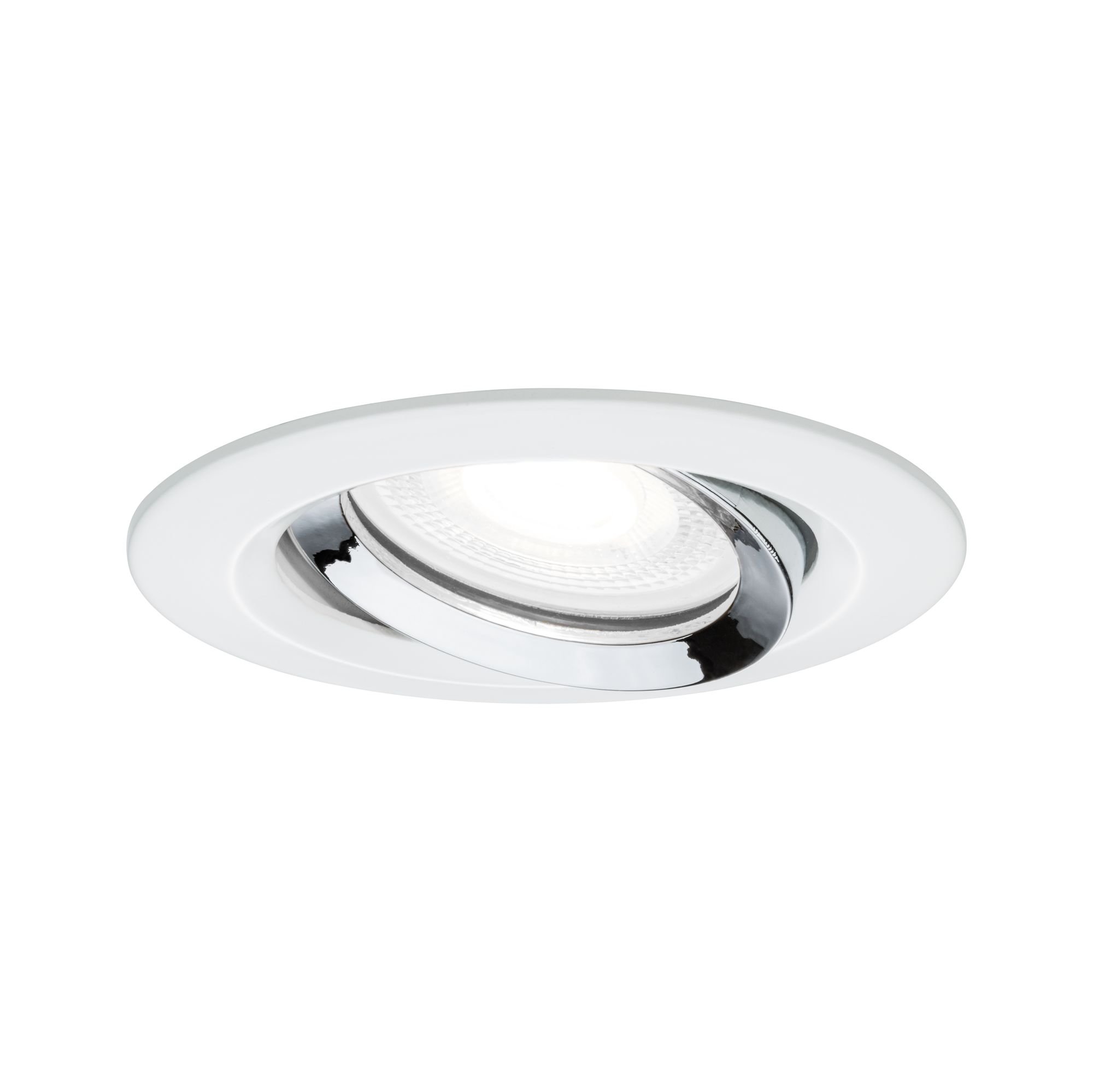 P 93673 Vestavné svítidlo LED Nova Plus kruhové 1x6W GU10 bílá mat chrom výklopné stmívatelné - PAULMANN