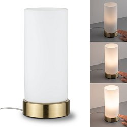 Obrázek pro produkt Stolní lampa Pinja dotykový vypínač 1-ramenné mosaz/opál - PAULMANN