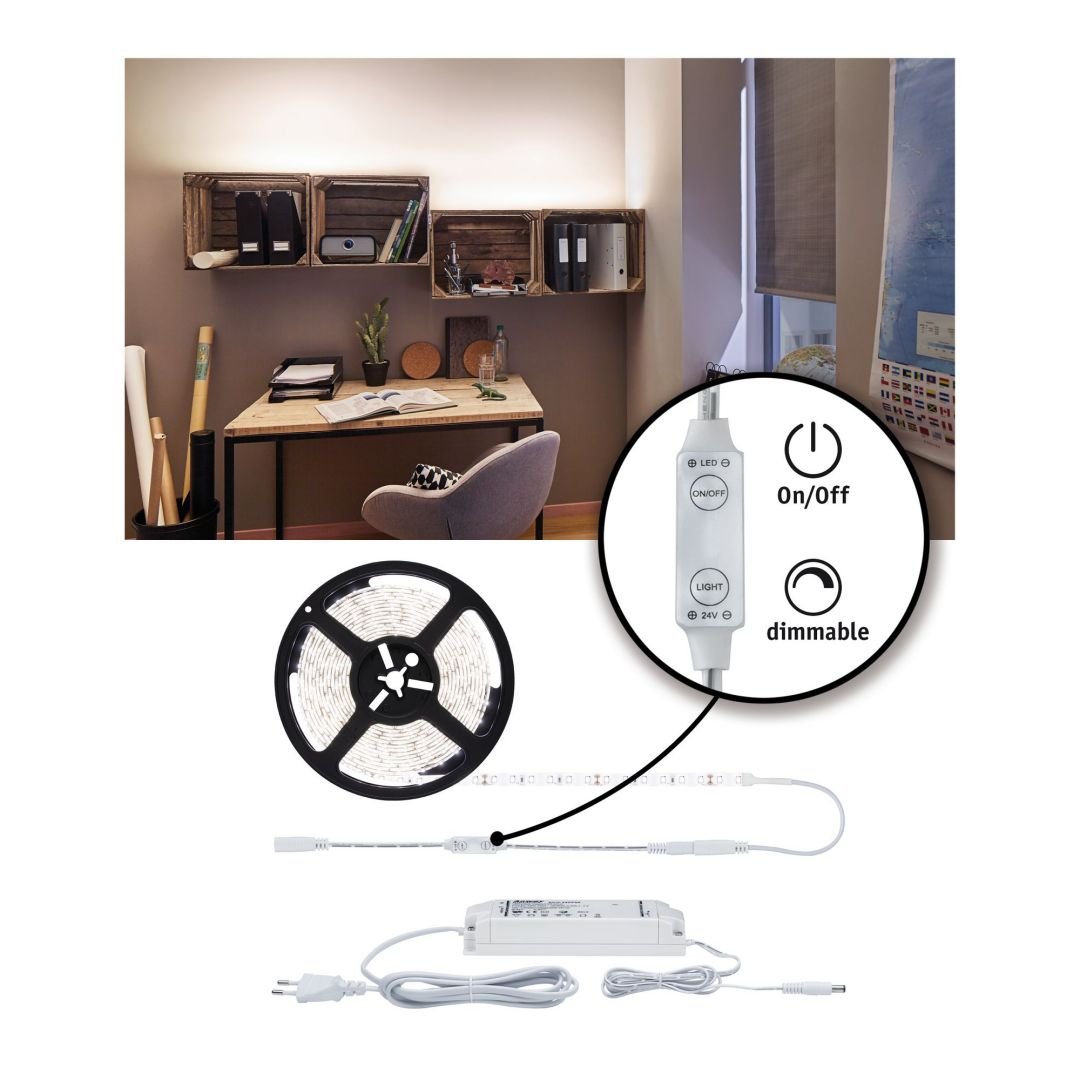 P 78960 SimpLED Power Strip sada 5m neutrální bílá 50W s krytím - PAULMANN