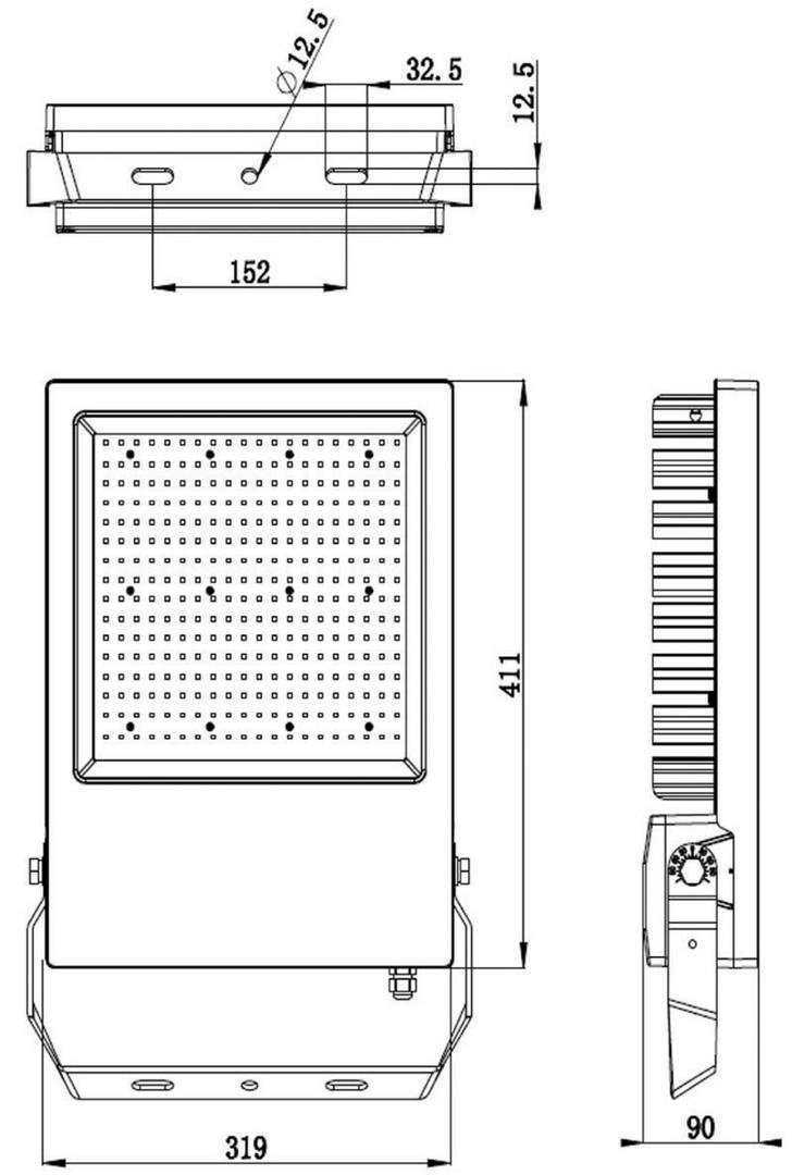 IMPR 732102 Deko-Light podlahové a nástěnné a stropní svítidlo Atik 100-240V 302W 4000 K 39900 lm 319 mm černá (obrázek 3)