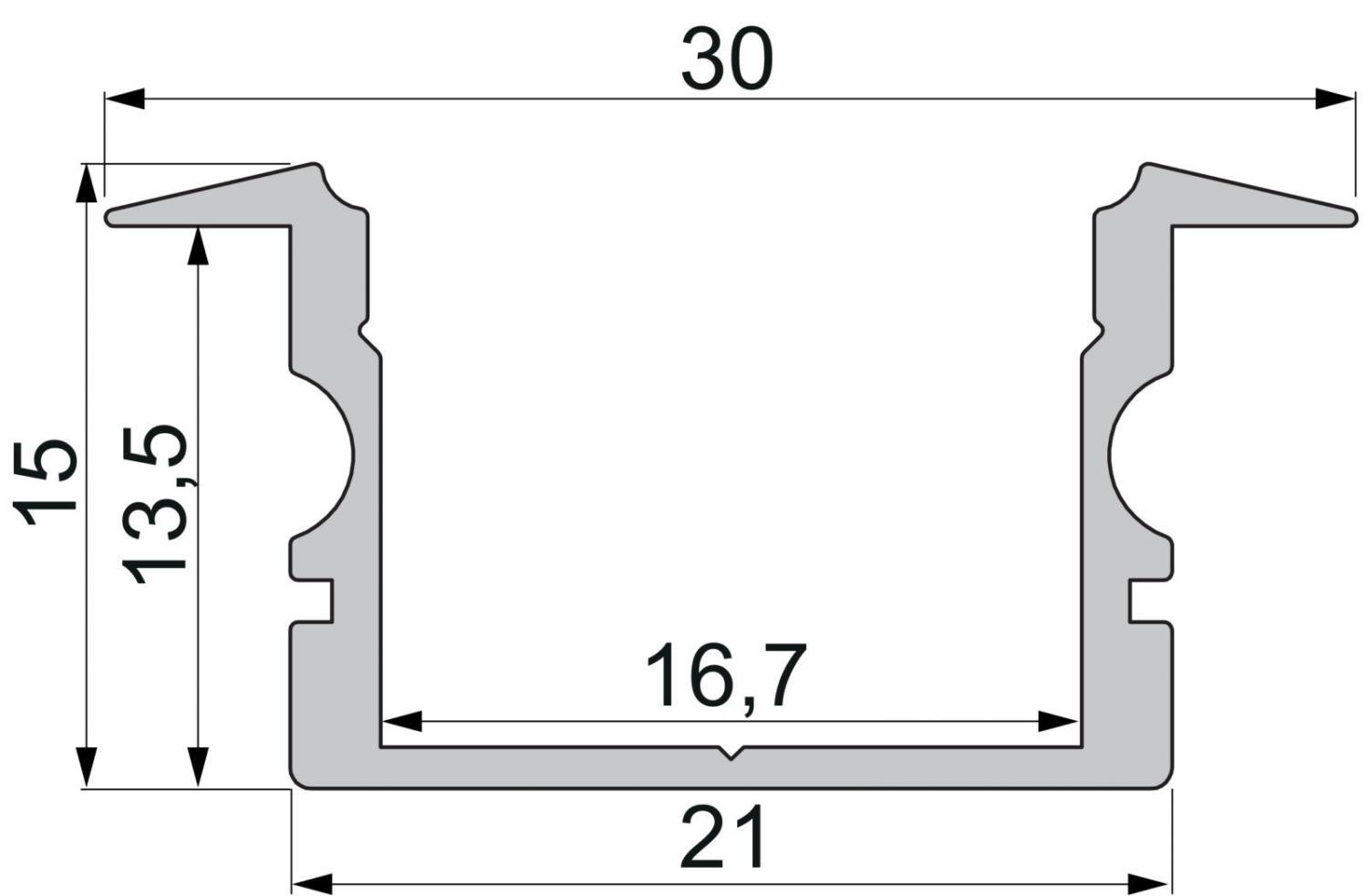 IMPR 975168 AKCE - Reprofil T-profil vysoký ET-02-15 stříbrná elox 3000 mm - DEKOLIGHT (obrázek 4)