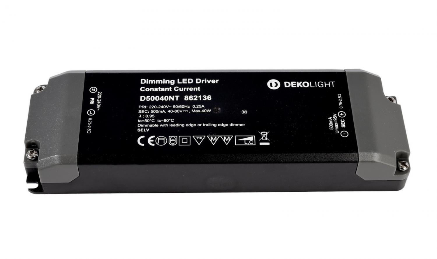 Light Impressions Deko-Light napájení BASIC, D50040NT konstantní proud 500 mA IP20 stmívatelné 40-80V DC 40,00 W 862136
