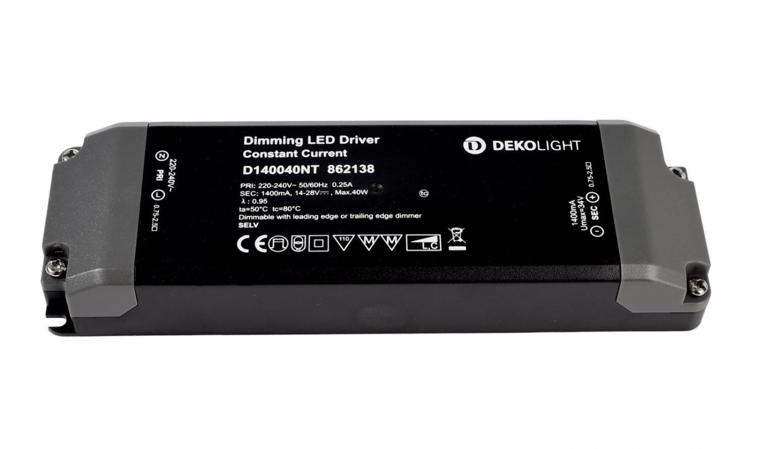 IMPR 862138 Deko-Light napájení BASIC D140040NT konstantní proud 1400 mA IP20 stmívatelné 14-28V DC 40W - LIGHT IMPRESSIONS