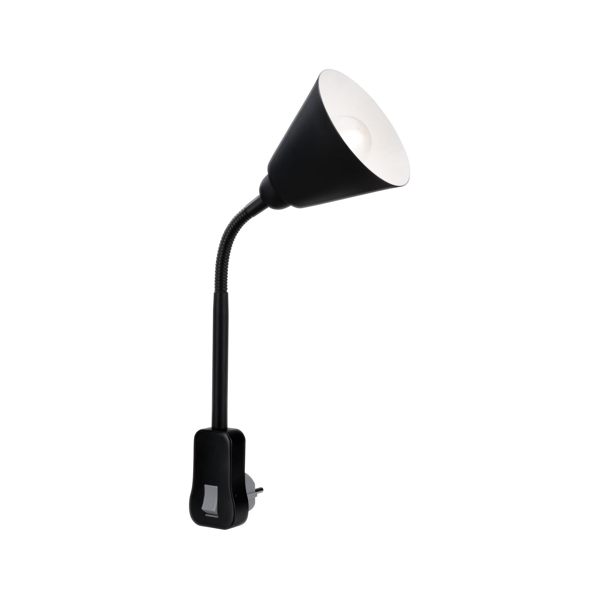 P 95427 Svítidlo do zásuvky Junus Flexarm E14 černá vypínač na lampě - PAULMANN (obrázek 4)