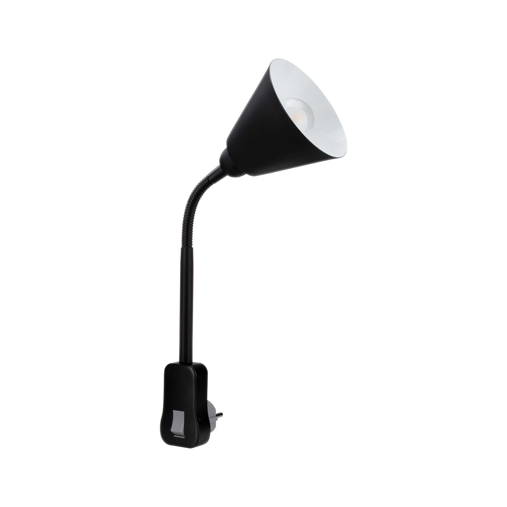 P 95427 Svítidlo do zásuvky Junus Flexarm E14 černá vypínač na lampě - PAULMANN (obrázek 5)