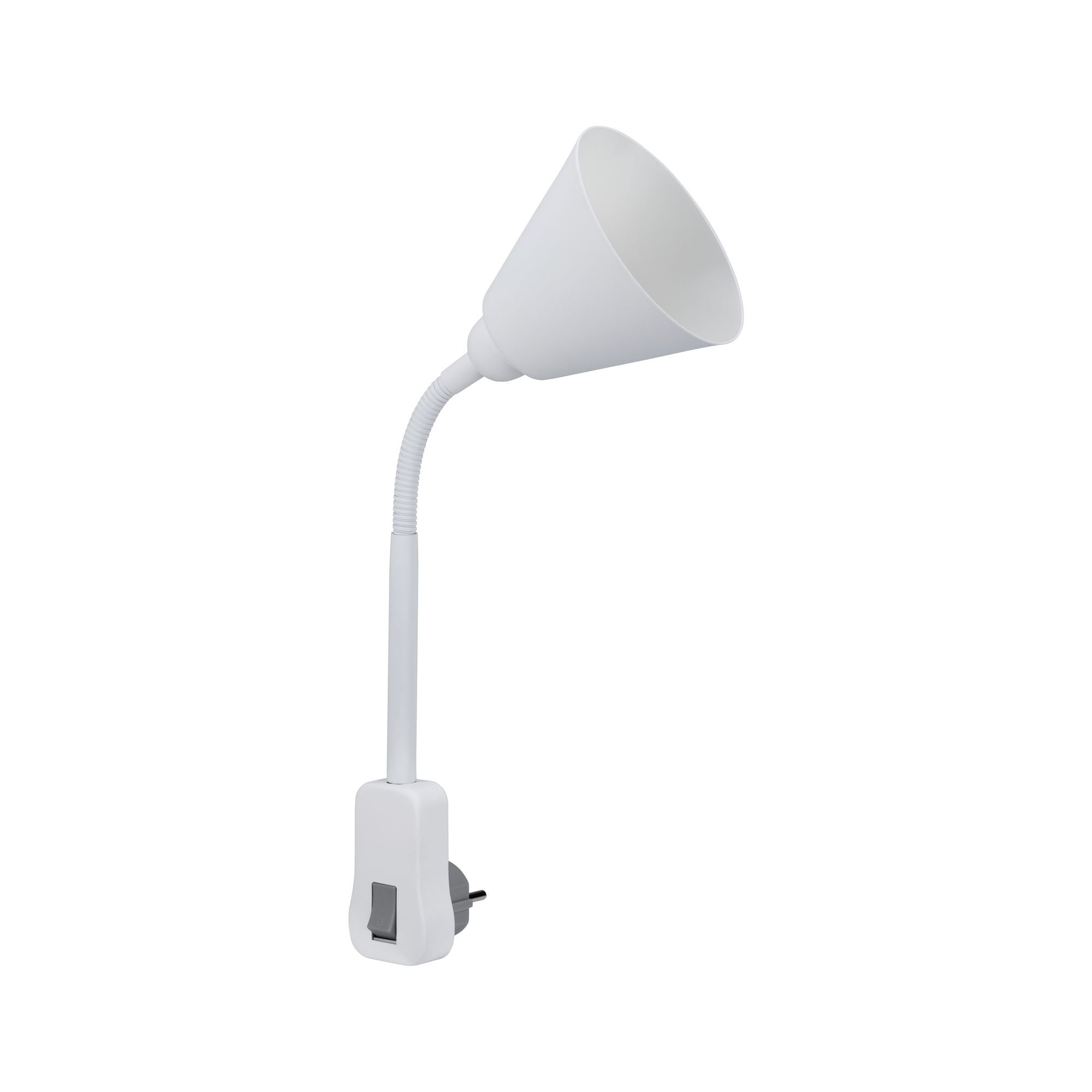 P 95428 Svítidlo do zásuvky Junus Flexarm E14 bílá vypínač na lampě - PAULMANN