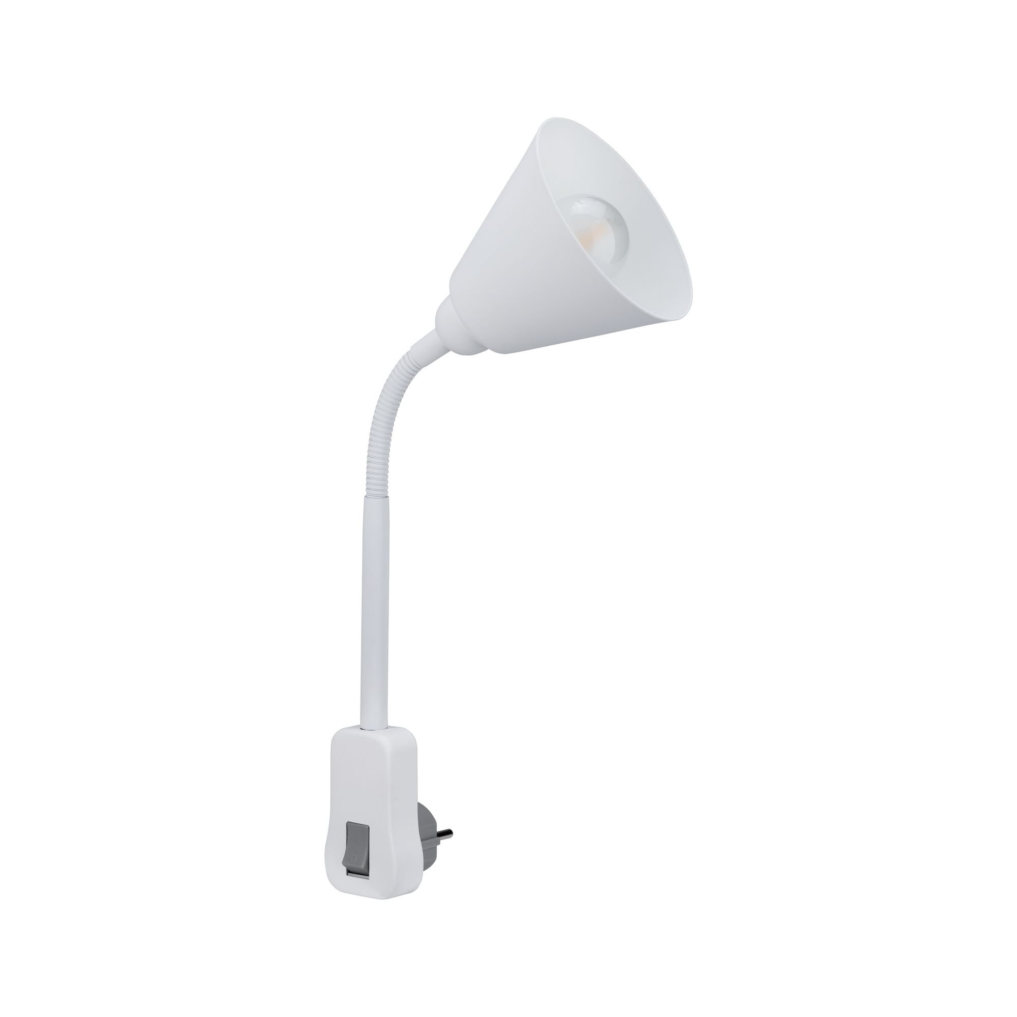 P 95428 Svítidlo do zásuvky Junus Flexarm E14 bílá vypínač na lampě - PAULMANN (obrázek 5)