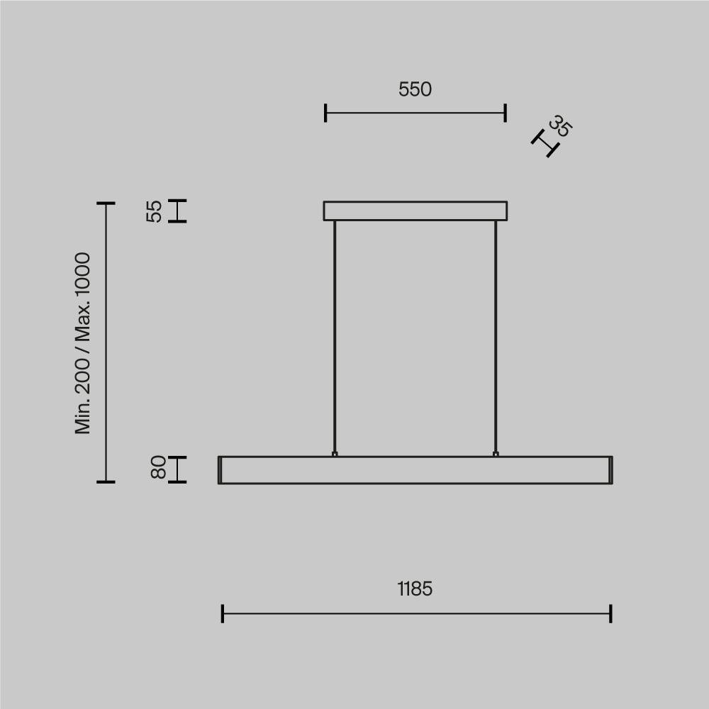 M P010PL-L30B Závěsné svítidlo Step 3000K 30W teplá bílá 1750lm černý kov přímé/nepřímé osvětlení  - MAYTONI (obrázek 7)