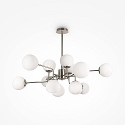 Obrázek pro produkt Lustr Erich 12xE14 480W bílá/nikl kov sklo matné stínidlo nastavitelná výška - MAYTONI