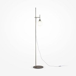 Obrázek pro produkt Stojací lampa Erich 40W bílá/nikl kov/sklo nastavitelná výška  - MAYTONI
