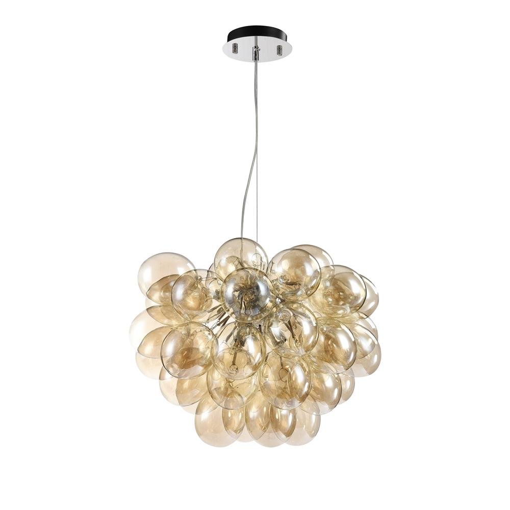 M MOD112-08-G Závěsné svítidlo Balbo 8x28W jantarové sklo kov designové - MAYTONI