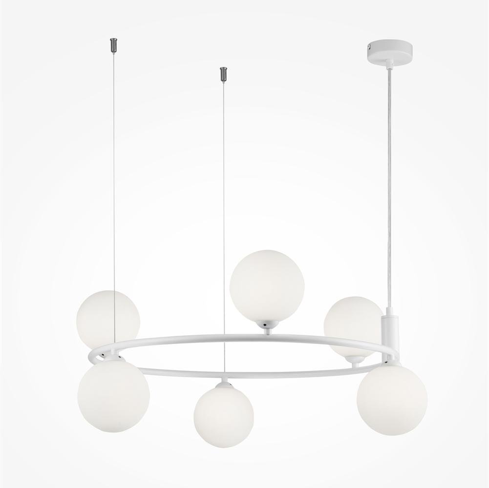M MOD013PL-06W Závěsné svítidlo Ring 6xG9 150W bílá kov sklo matné sklo - MAYTONI