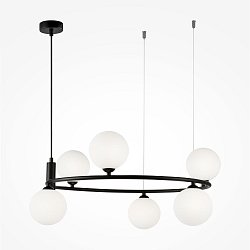 Obrázek pro produkt Závěsné svítidlo Ring 6xG9 max 150W bílá matné sklo černý kov - MAYTONI