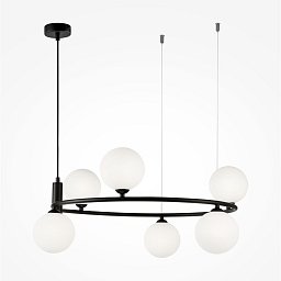 Obrázek pro produkt Závěsné svítidlo Ring 6xG9 max 150W bílá matné sklo černý kov - MAYTONI