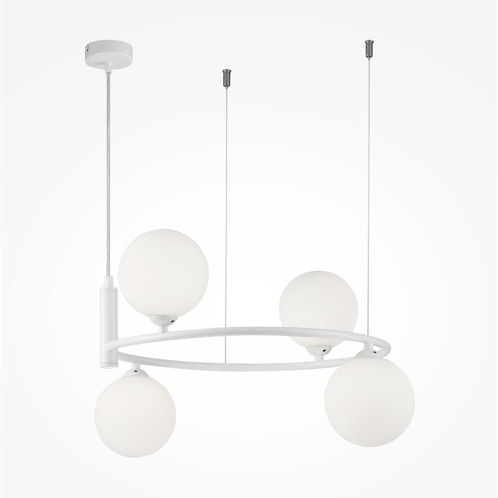 M MOD013PL-04W Závěsné svítidlo Ring 4xG9 bílá kov sklo designové - MAYTONI