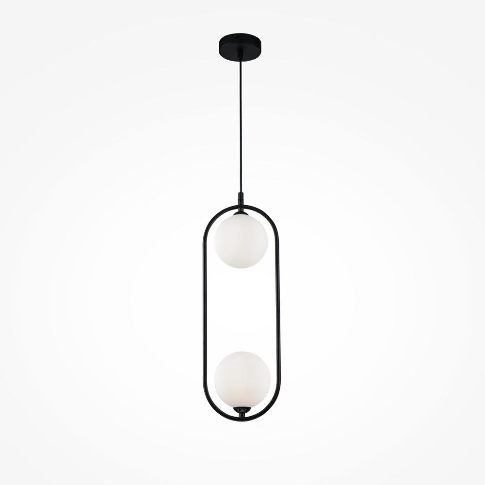 M MOD013PL-02B Závěsné svítidlo Ring 2xG9 50W bílá/černá kov sklo - MAYTONI