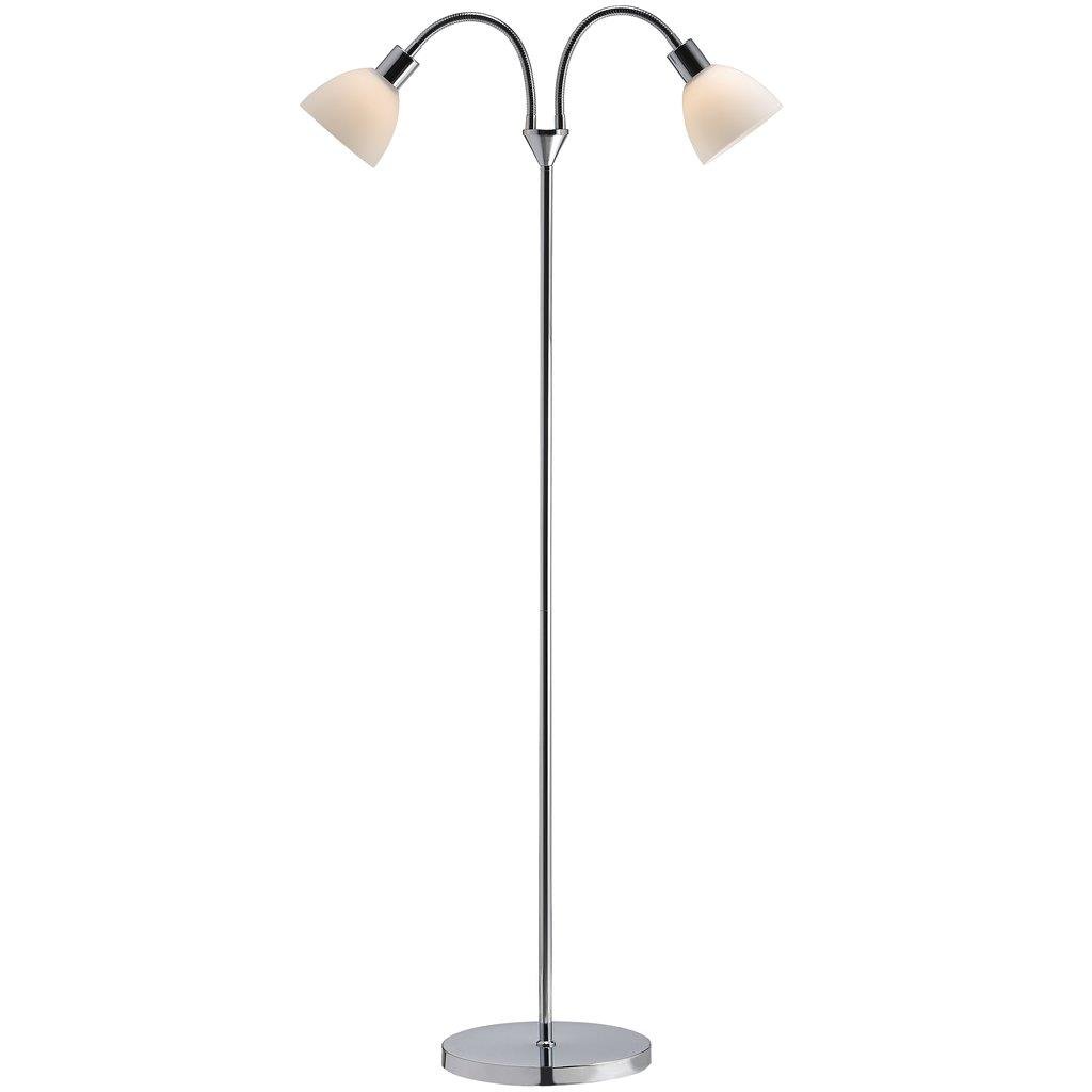 NOR 63224033 Stojací lampa Ray 2x40W E14 chrom opál - NORDLUX