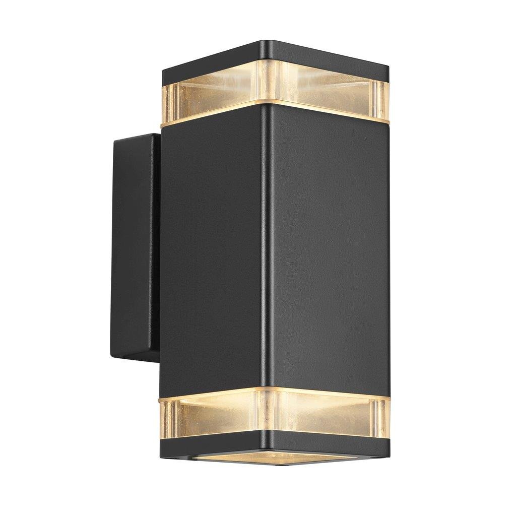 NOR 45331003 Venkovní nástěnné svítidlo Elm 2x20W GU10 černá čirá - NORDLUX