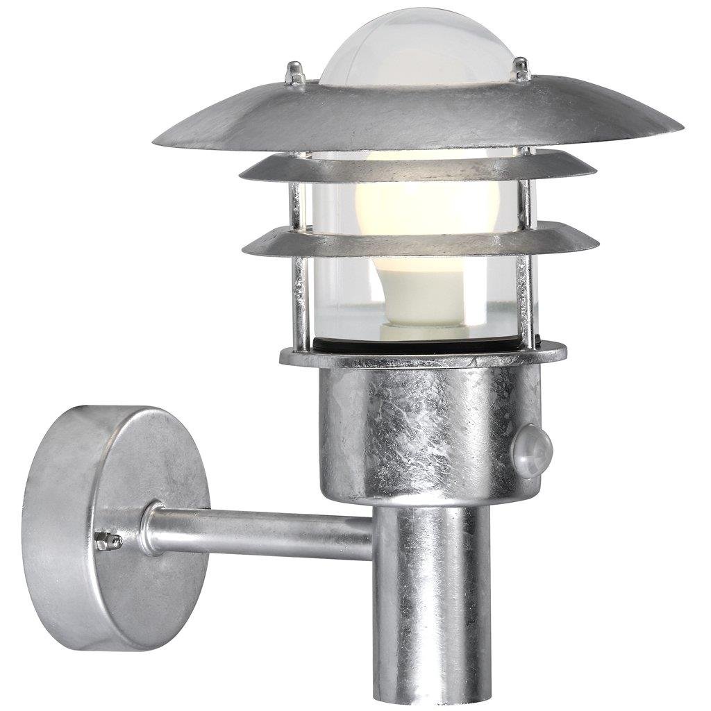 NOR 71432031 Venkovní nástěnné svítidlo Lønstrup 22 Sensor 1x60W E27 galvanizovaná čirá - NORDLUX