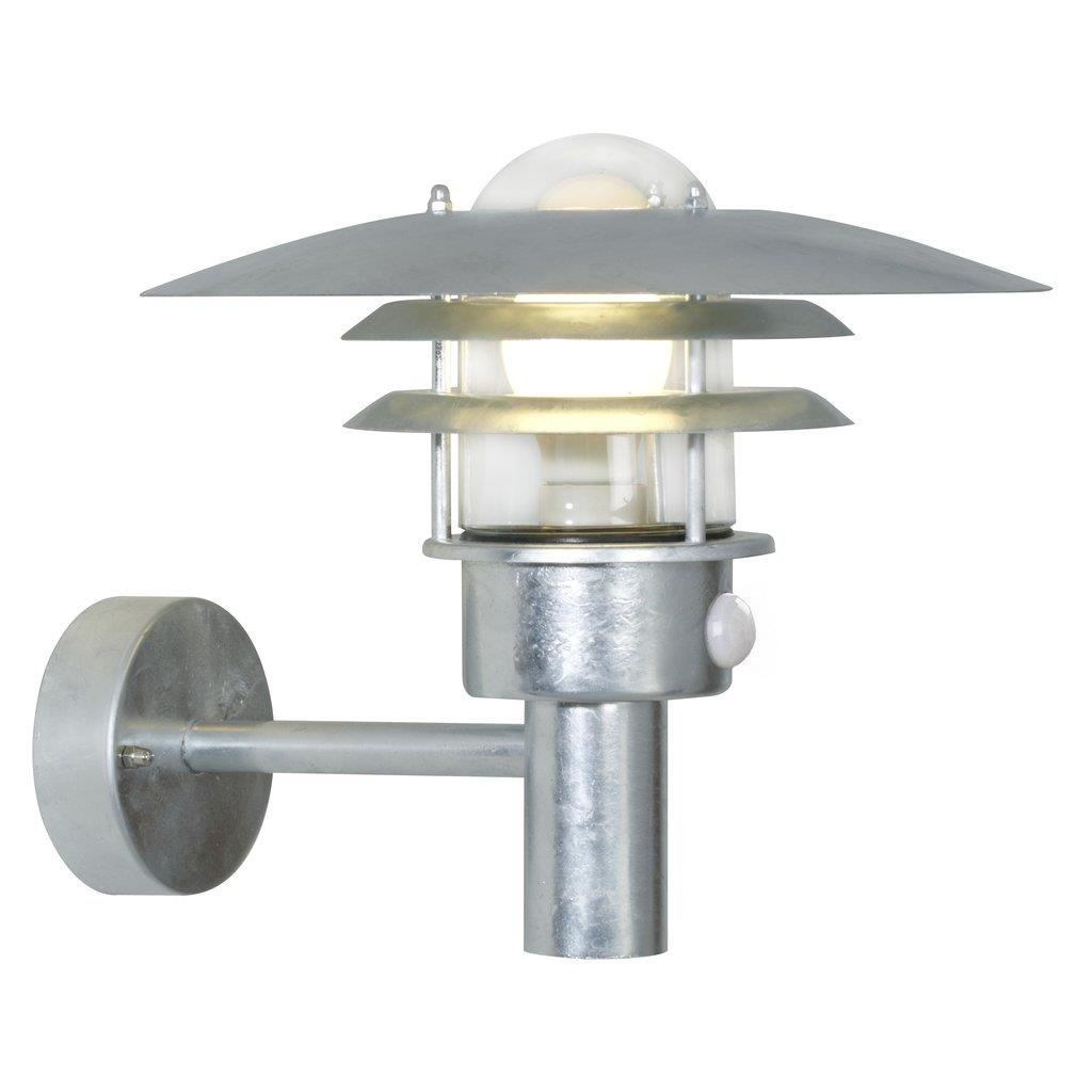 NOR 71412031 Venkovní nástěnné svítidlo Lønstrup 32 Sensor 1x60W E27 galvanizovaná čirá - NORDLUX
