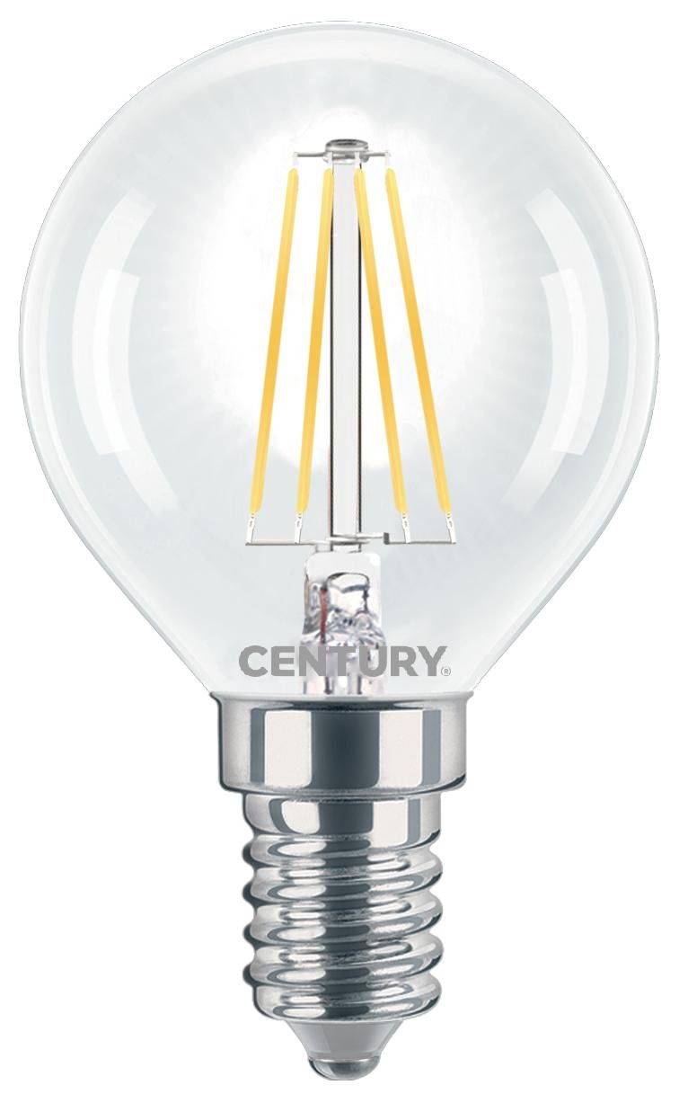 Century LED FILAMENT MINI GLOBE ČIRÁ 4W E14 2700K 470Lm 360d 45x76mm IP20 CEN INH1G-041427 Teplá bílá Čirá