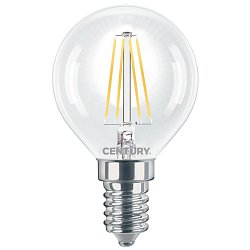 Obrázek pro produkt LED FILAMENT MINI GLOBE ČIRÁ 4W E14 2700K 470Lm 360d 45x76mm IP20  - CENTURY