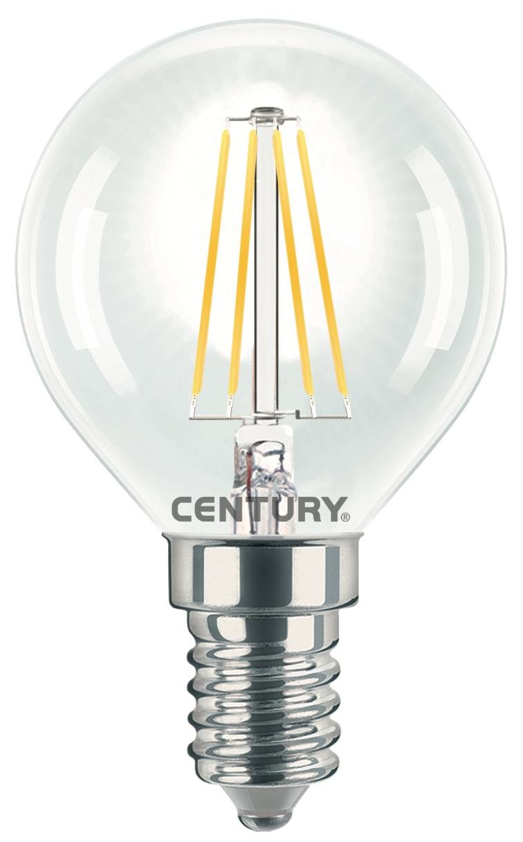 Century LED FILAMENT MINI GLOBE ČIRÁ 4W E14 4000K 470Lm 360d 45x76mm IP20 CEN INH1G-041440 Teplá bílá Čirá