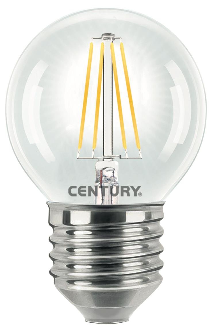 Century LED FILAMENT MINI GLOBE ČIRÁ 6W E27 4000K 806Lm 360d 45x72mm IP20 CEN INH1G-062740 Teplá bílá Čirá
