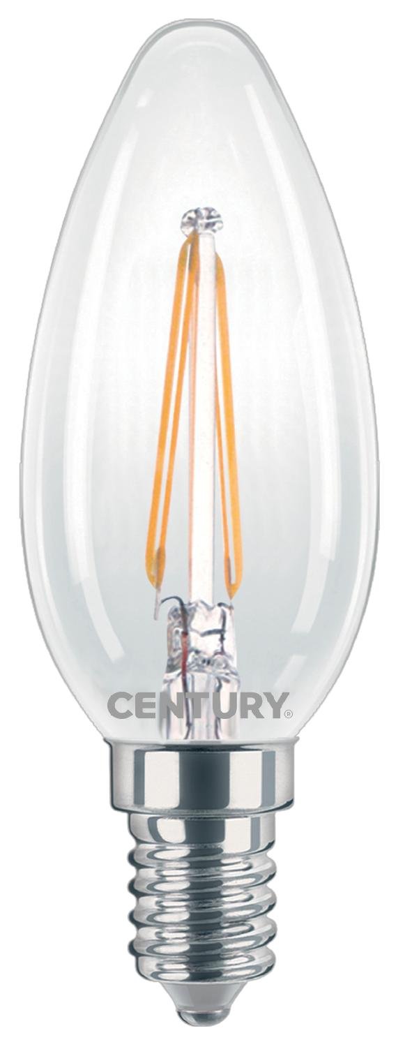Century LED FILAMENT SVÍČKA ČIRÁ 2W E14 2700K 245Lm 360d 35x98mm IP20 CEN INM1-021427 Teplá bílá Čirá
