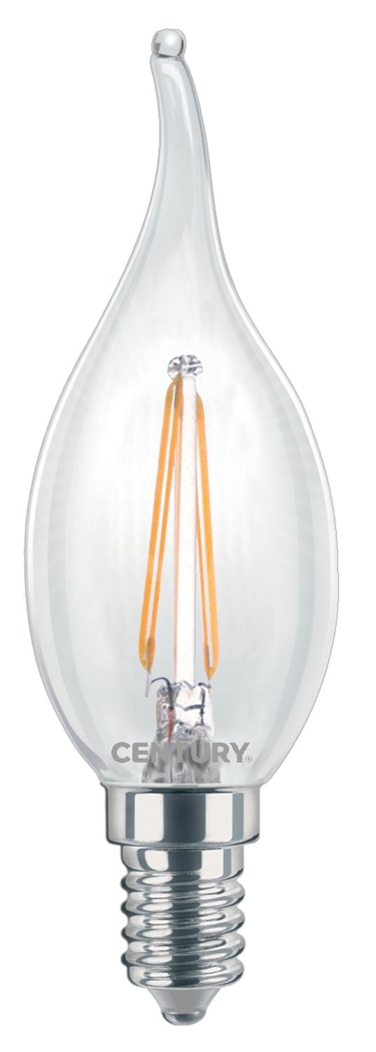 Century LED FILAMENT SVÍČKA PLAMEN ČIRÁ 2W E14 2700K 245Lm 360d 35x118mm IP20 CEN INM1C-021427 Teplá bílá Čirá