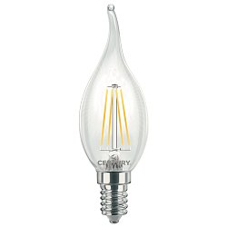 Obrázek pro produkt LED FILAMENT SVÍČKA PLAMEN ČIRÁ 4W E14 2700K 470Lm 360d 35x118mm IP20 - CENTURY