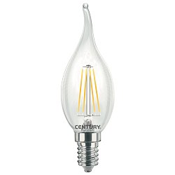 Obrázek pro produkt LED FILAMENT SVÍČKA PLAMEN ČIRÁ 4W E14 4000K 470Lm 360d 35x118mm IP20 - CENTURY