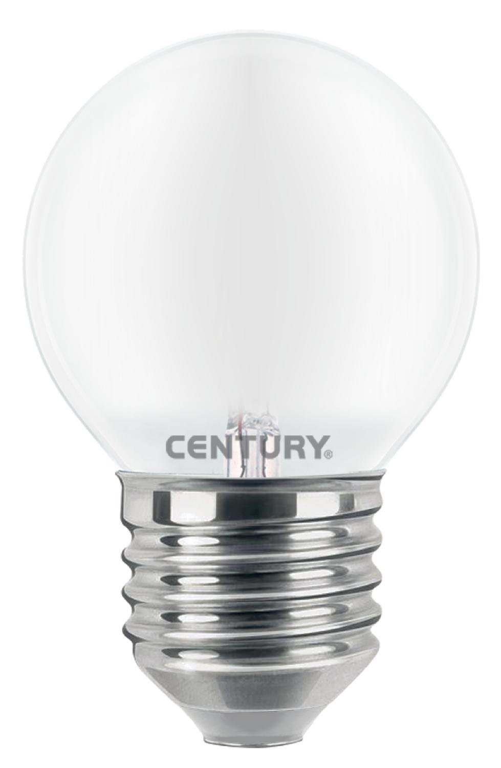 CEN INSH1G-042760 LED FILAMENT MINI GLOBE SATEN 4W E27 6000K 470Lm 360d 45x72mm IP20 - CENTURY