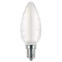 Obrázek pro produkt LED FILAMENT SVÍČKA TWIST SATÉN 4W E14 4000K 470Lm 360d 35x97mm IP20  - CENTURY