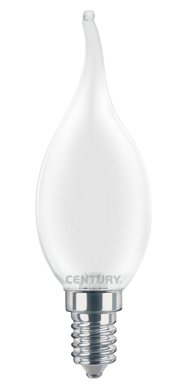 CEN INSM1C-041430 LED FILAMENT SVÍČKA PLAMEN SATÉN 4W E14 3000K 470Lm 360d 35x118mm IP20 - CENTURY