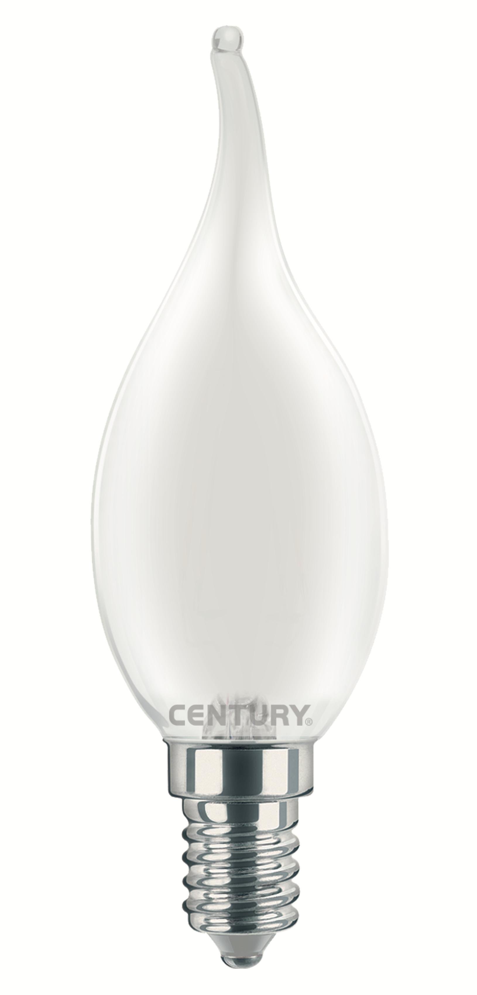 CEN INSM1C-041440 LED FILAMENT SVÍČKA PLAMEN SATÉN 4W E14 4000K 470Lm 360d 35x118mm IP20 - CENTURY