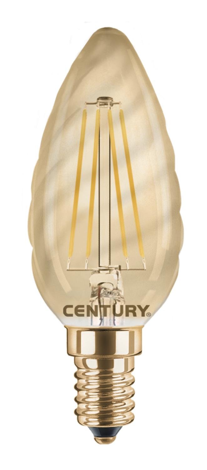 CEN INVTOR-041422 LED FILAMENT SVÍČKA TWIST EPOCA 4W E14 2200K 320Lm 360d 35x97mm IP20 - CENTURY
