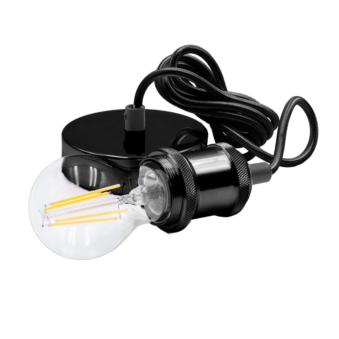 CEN FSNE-150 Kovový závěs FUSION černá perleť pro LED žárovky délka 1500mm E27 IP20 - CENTURY