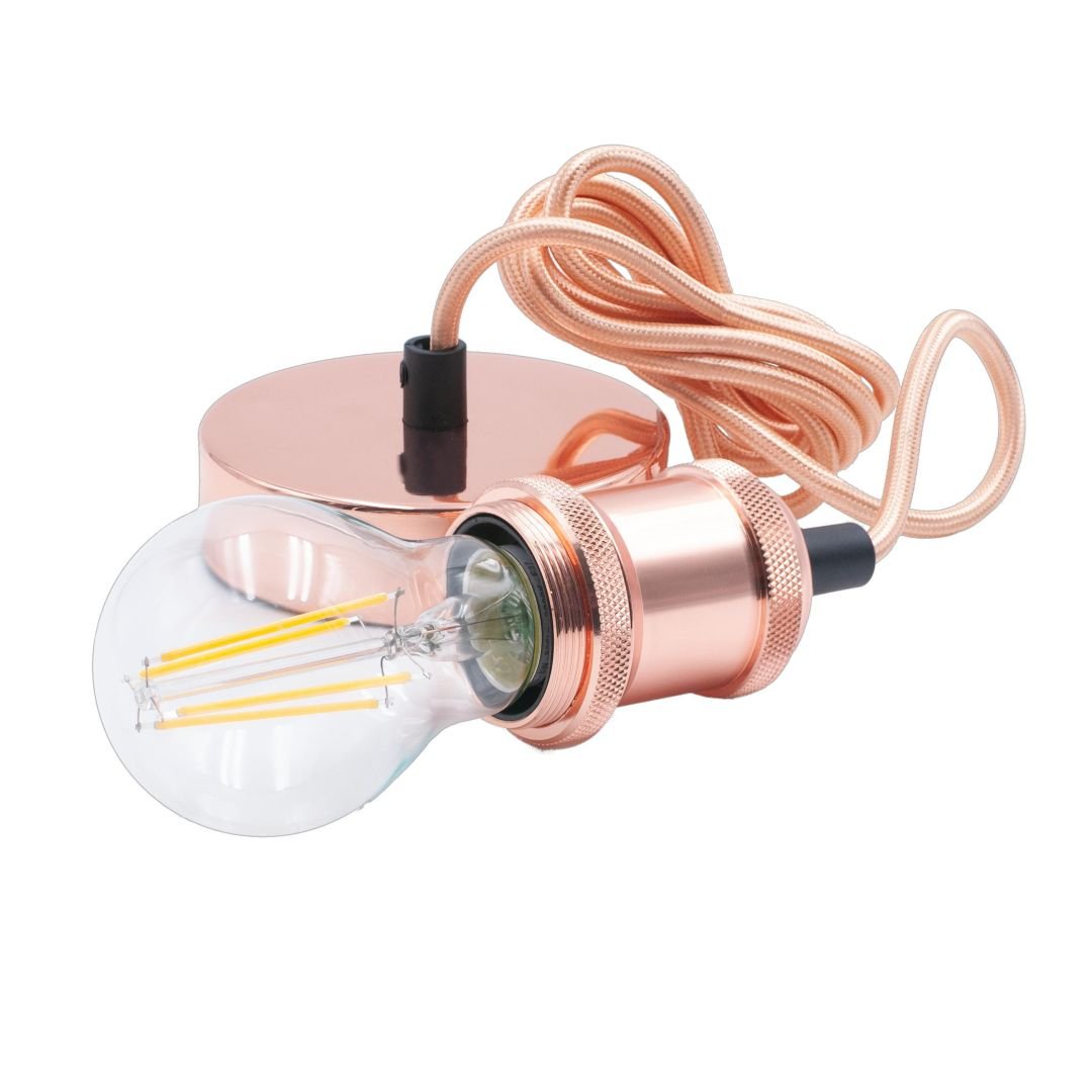 CEN FSRG-150 Kovový závěs FUSION měď pro LED žárovky délka 1500mm E27 IP20 - CENTURY