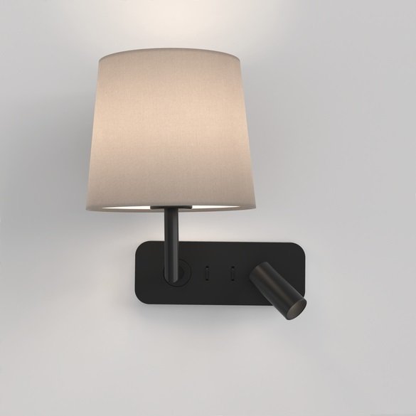 AST 1406002 Nástěnné svítidlo SIDE BY SIDE černá 12W LED E27 + 4,1W LED bez stínidla (starý kód: AST 8605) - ASTRO Lighting