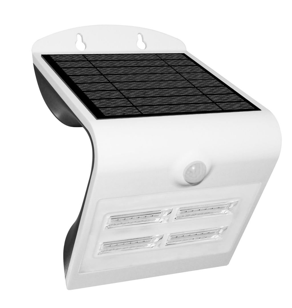 CEN ACSB-321240 SOLÁRNÍ LED ARCADIA 3,2 SENZOR BÍLÁ 3,2W 4000K 400Lm IP65 - CENTURY