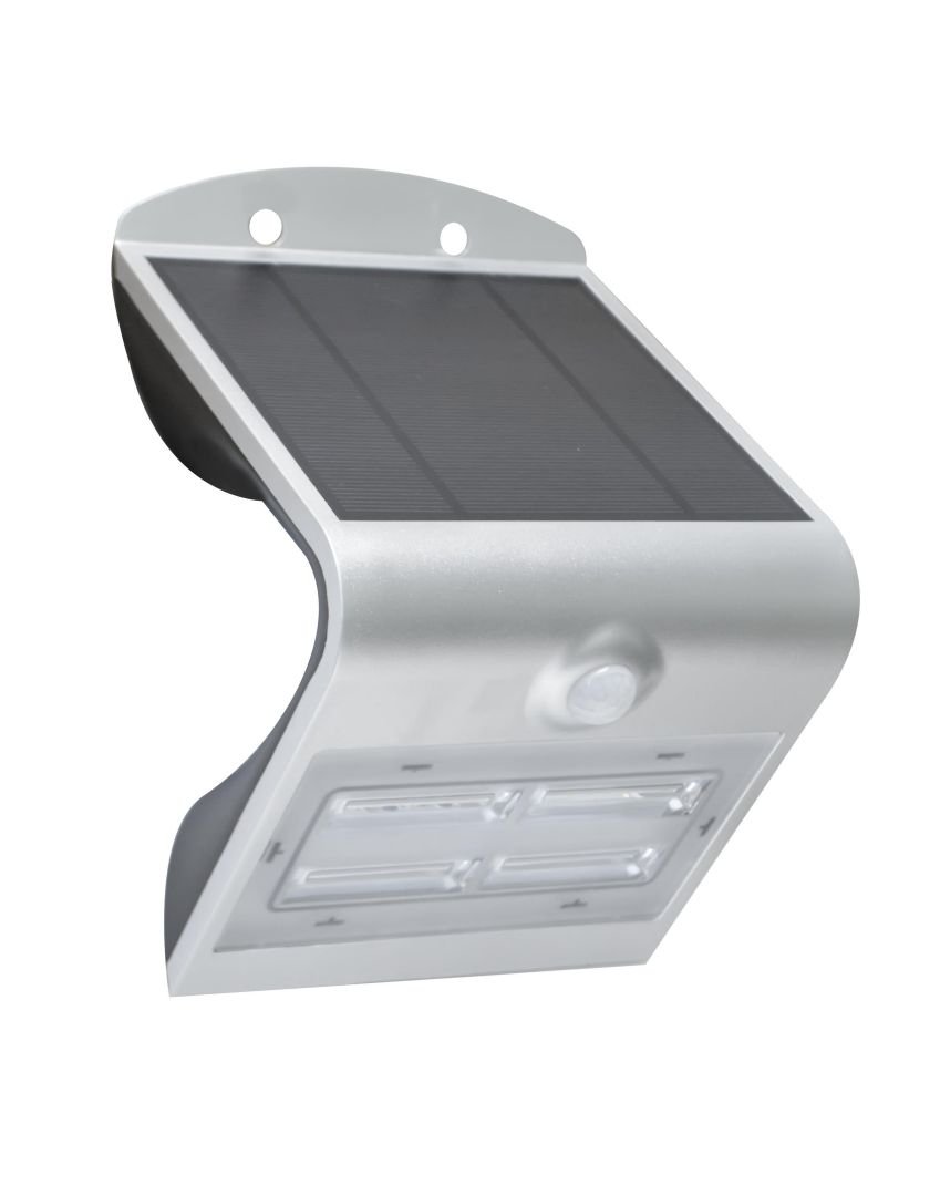 CEN ACSS-321240 SOLÁRNÍ LED ARCADIA 3,2 SENZOR STŘÍBRNÁ 3,2W 4000K 400Lm IP65 - CENTURY