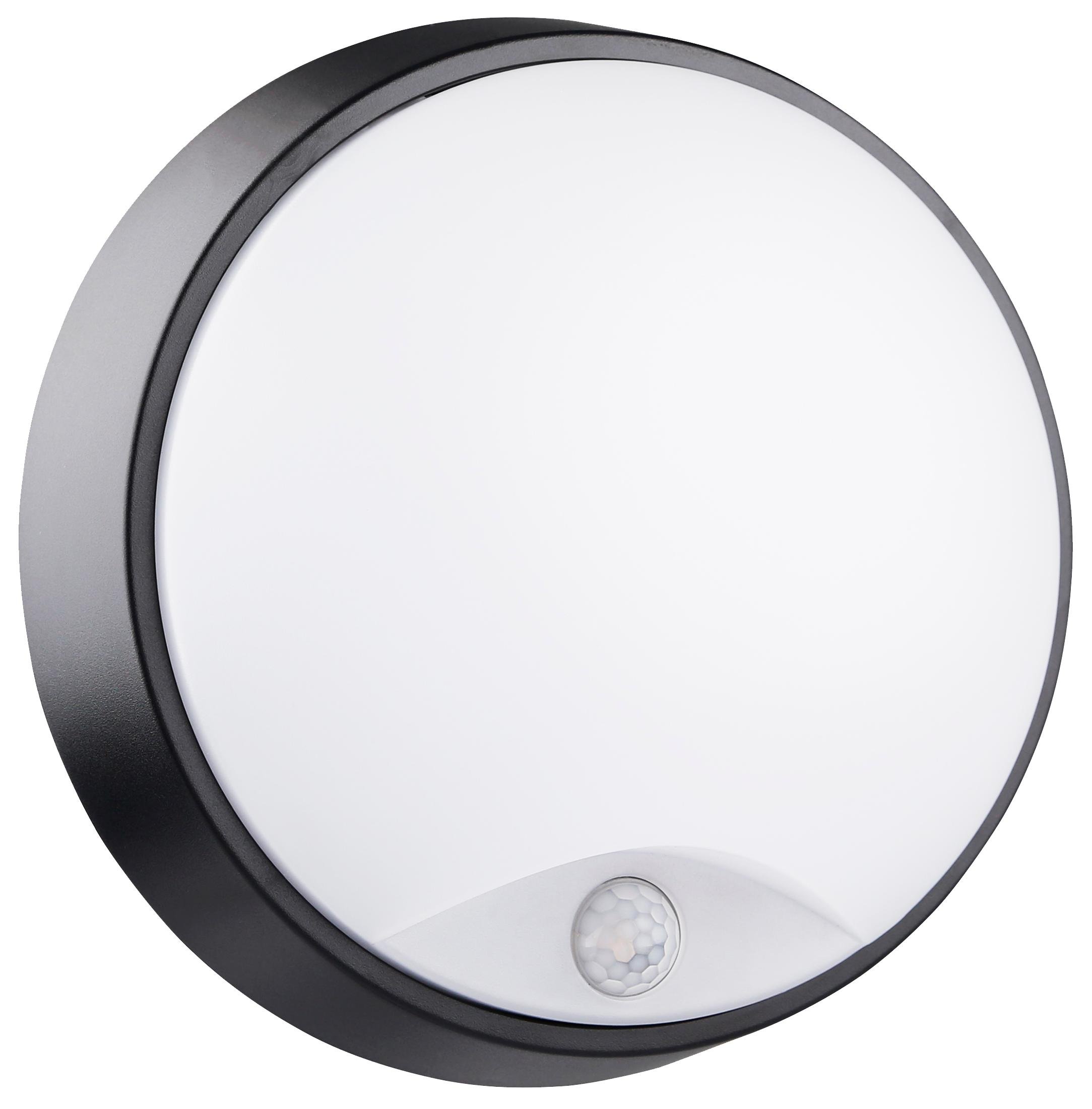 CEN OSTONS-1421540 LED SVÍTIDLO OASI TONDA ČERNÉ SENSOR 14W 4000K 1055Lm 120d IP54 - CENTURY
