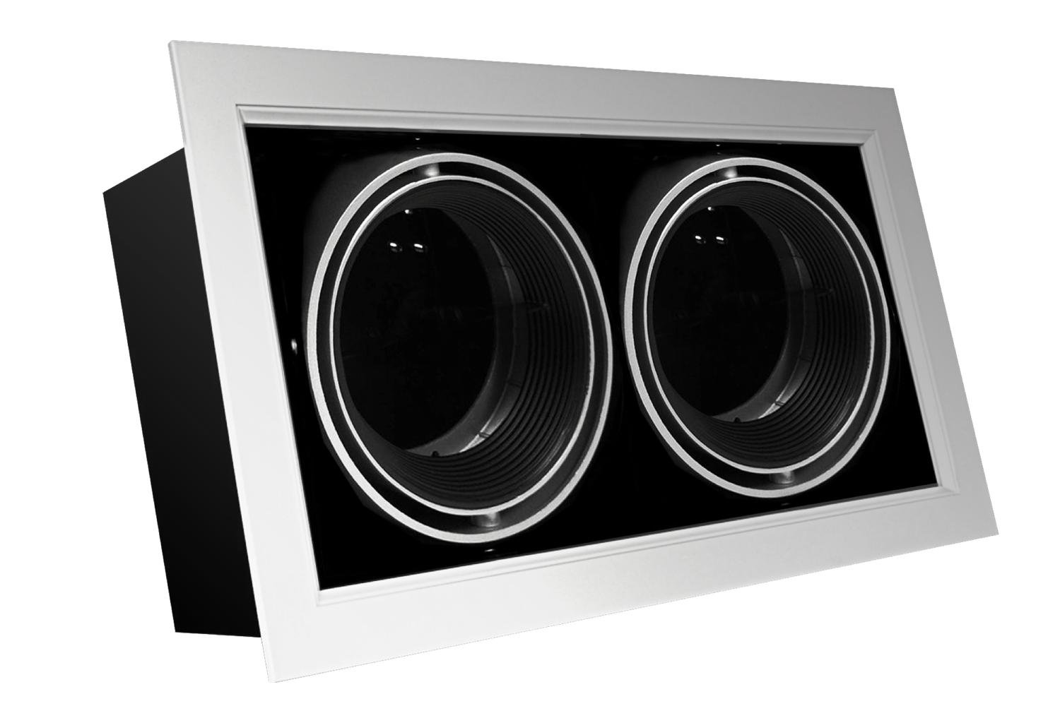 CEN CF2P-AR111 SVÍTIDLO zapuštěné pro AR111 LED CITY výklopné 30d otočné 350d stříbrno šedé 2pozice IP20 - CENTURY