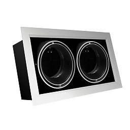 Obrázek pro produkt SVÍTIDLO zapuštěné pro AR111 LED CITY výklopné 30d otočné 350d stříbrno šedé 2pozice IP20 - CENTURY