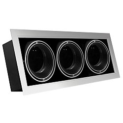 Obrázek pro produkt SVÍTIDLO zapuštěné pro AR111 LED CITY výklopné 30d otočné 350d stříbrno šedé 3pozice IP20 - CENTURY